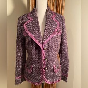 Purple tweed blazer